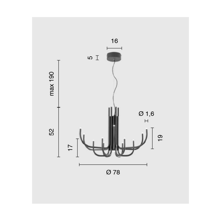 Ondaluce - Aptumšojama LED piekaramā lustra uz kabeļa NOUVEAU LED/35W/230V, zelta krāsā