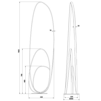 Ondaluce - dimējama LED stāvlampa GOLDEN LED/45W/230V 160 cm zelta krāsā