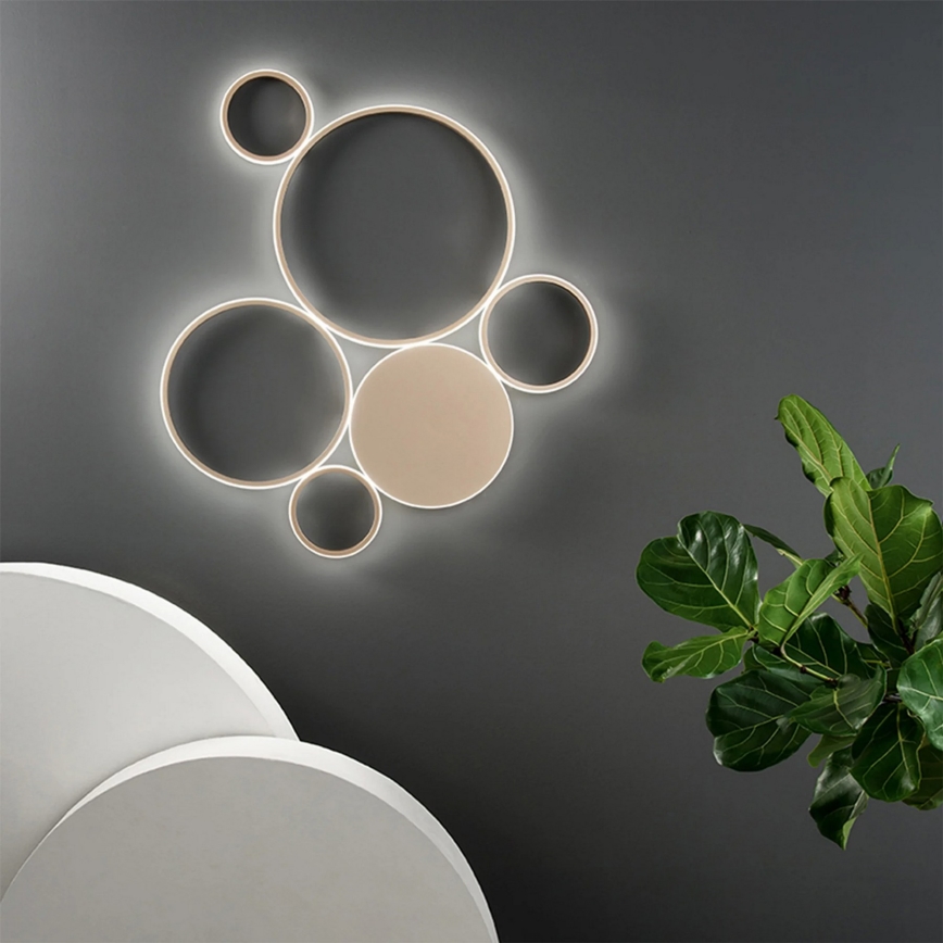 Ondaluce - dimējams griestu gaismeklis POIS LED/68W/230V, zeltains