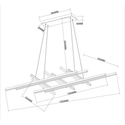 Ondaluce - dimmējams LED piekaramais gaismeklis uz kabeļa MOVIDA LED/114W/230V zelta