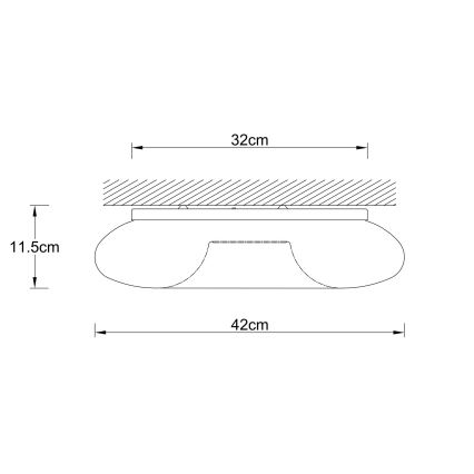 Ondaluce - Griestu gaismeklis DODI 3xE27/15W/230V, Ø 42 cm, balts