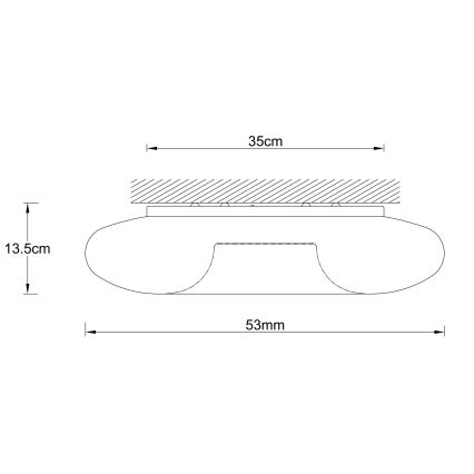 Ondaluce - Griestu lampa DODI 4xE27/15W/230V Ø 53 cm balta