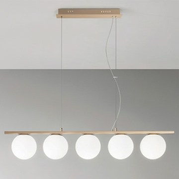 Ondaluce - karājamā lustra MONILE 5xE14/10W/230V zelta/balta