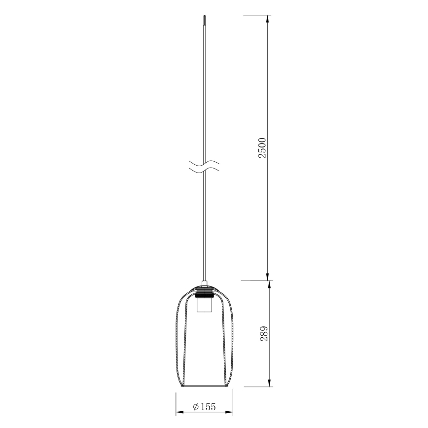 Ondaluce - karājošā lampa uz vada BONNIE 1xE27/15W/230V Ø 15 cm melna/dūmakaini bēša