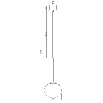 Ondaluce - Karājoša lustra ar kabeli JEWEL 1xE14/10W/230V Ø 17 cm melna/dūmaina melna