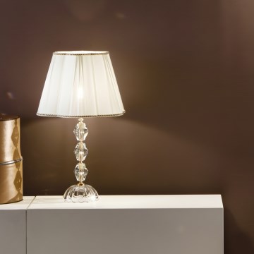 Ondaluce - kristāla galda lampa BRIGIDA 1xE27/15W/230V krēmkrāsas/caurspīdīga