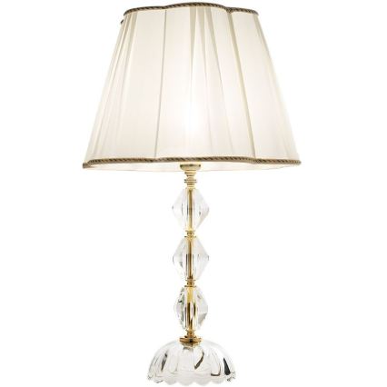 Ondaluce - kristāla galda lampa BRIGIDA 1xE27/15W/230V krēmkrāsas/caurspīdīga