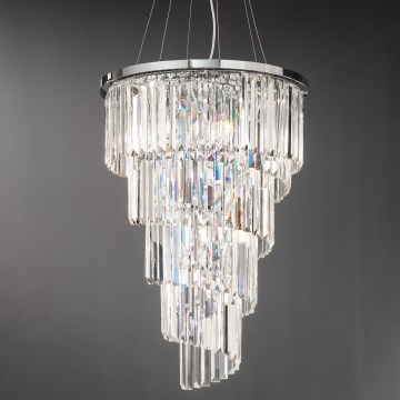 Ondaluce - Kristāla lustra ar trosi ALEXANDER 7xE14/10W/230V Ø 50 cm spīdīgs hroms