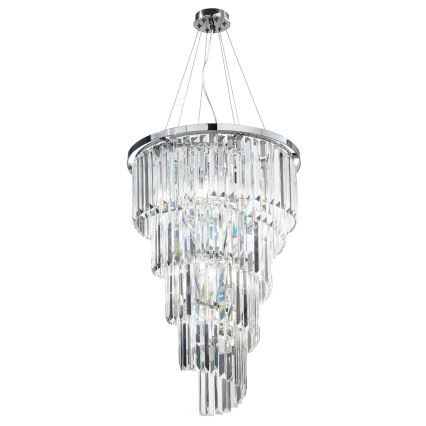 Ondaluce - Kristāla lustra uz kabeļa ALEXANDER 10xE14/10W/230V Ø 50 cm spīdīgs hroms