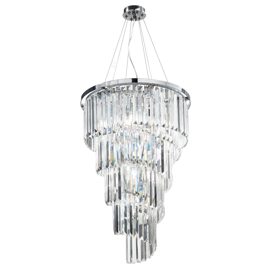 Ondaluce - Kristāla lustra uz kabeļa ALEXANDER 10xE14/10W/230V Ø 50 cm spīdīgs hroms