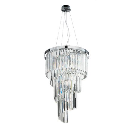 Ondaluce - Kristāla lustra uz kabeļa ALEXANDER 7xE14/10W/230V Ø 40 cm spīdīgs hroms