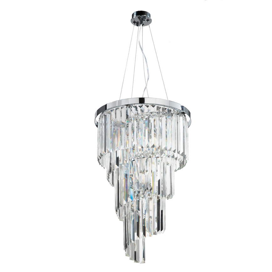 Ondaluce - Kristāla lustra uz kabeļa ALEXANDER 7xE14/10W/230V Ø 40 cm spīdīgs hroms