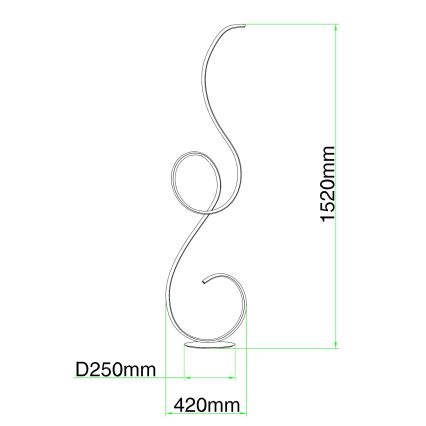 Ondaluce - LED aptumšojama grīdas lampa FLOK LED/44W/230V balta