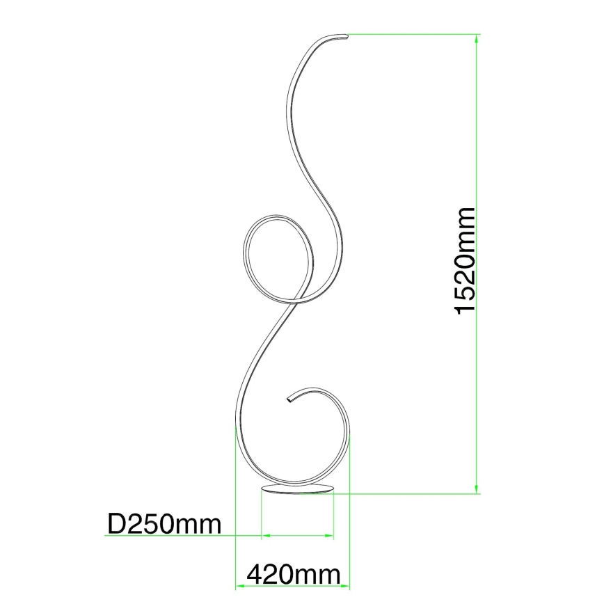 Ondaluce - LED aptumšojama grīdas lampa FLOK LED/44W/230V balta