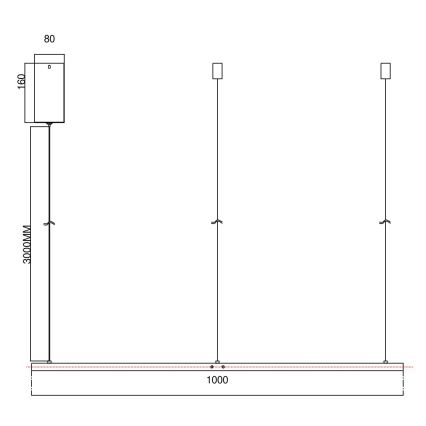 Ondaluce - LED aptumšojama pakaramā lustra ar trosi SOEL LED/47W/230V Ø 100 cm zelta