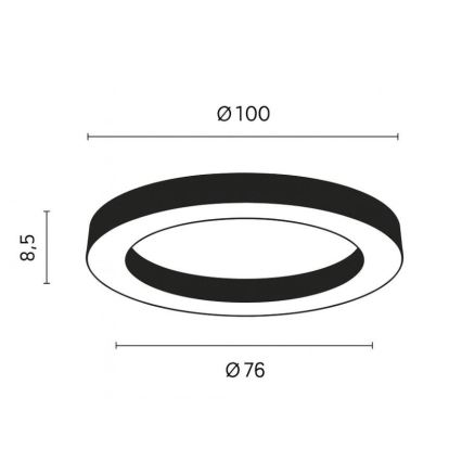 Ondaluce - LED regulējams griestu gaismeklis GLOBUS LED/80W/230V 3000/4000K Ø 100 cm melns