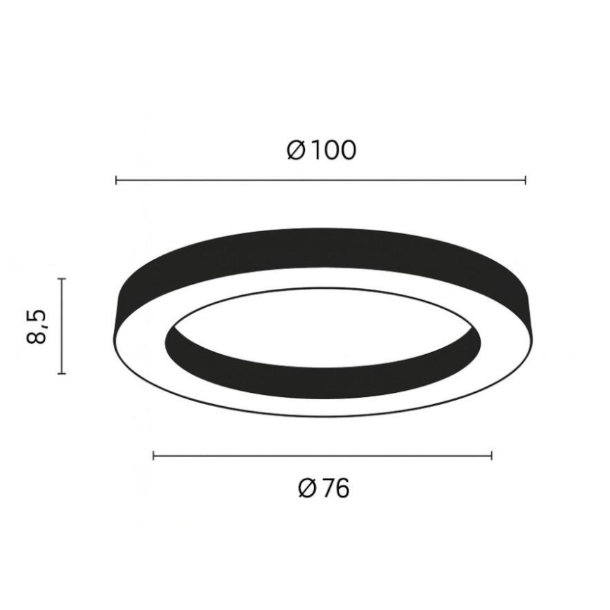 Ondaluce - LED regulējams griestu gaismeklis GLOBUS LED/80W/230V 3000/4000K Ø 100 cm melns