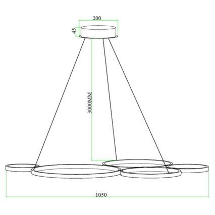 Ondaluce - LED dimējama lustra uz kabeļa POIS LED/60W/230V zelta