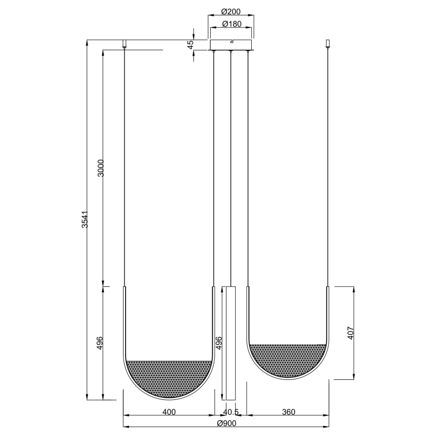 Ondaluce - LED dimējama piekaramā lustra uz kabeļa LOTUS LED/70W/230V zelta