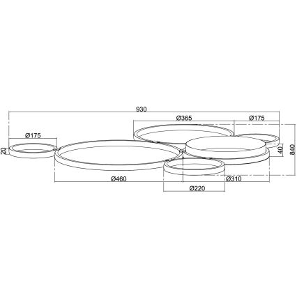 Ondaluce - LED dimmējams griestu gaismeklis POIS LED/68W/230V zelta krāsā