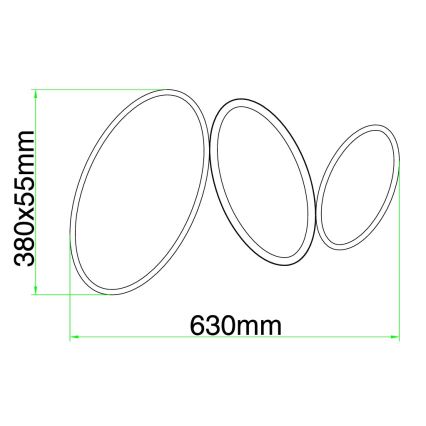 Ondaluce - LED dimmējams griestu gaismeklis RICE LED/25W/230V 38x63 cm zelta