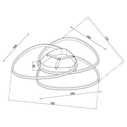 Ondaluce - LED dimmējams griestu gaismeklis ROSE LED/80W/230V zelta