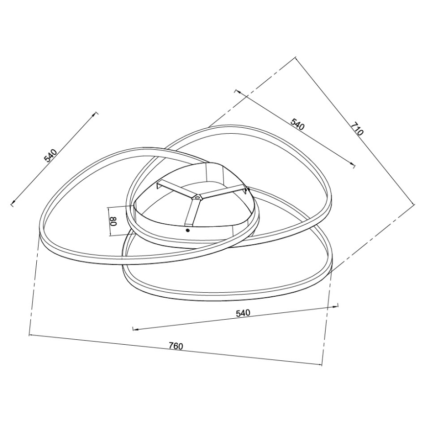 Ondaluce - LED dimmējams griestu gaismeklis ROSE LED/80W/230V zelta