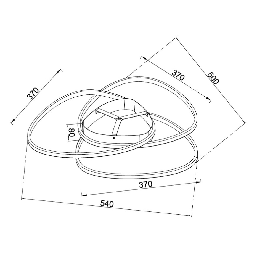 Ondaluce - LED griestu gaismeklis ar regulējamu spilgtumu ROSE LED/60W/230V 50x54 cm zelta krāsā