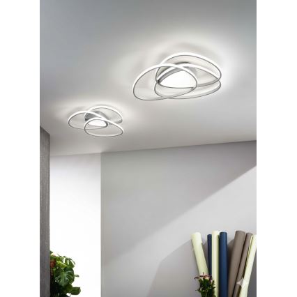 Ondaluce - LED griestu gaismeklis ROSE LED/60W/230V 50x54 cm sudraba, ar regulējamu spilgtumu
