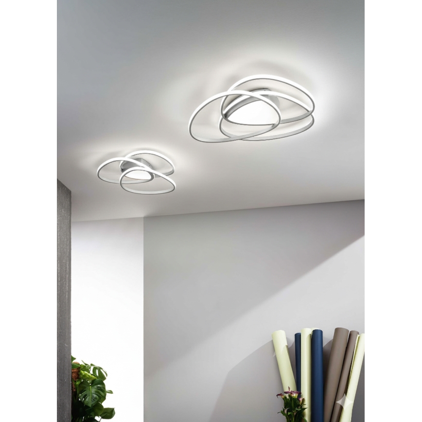 Ondaluce - LED griestu gaismeklis ROSE LED/60W/230V 50x54 cm sudraba, ar regulējamu spilgtumu