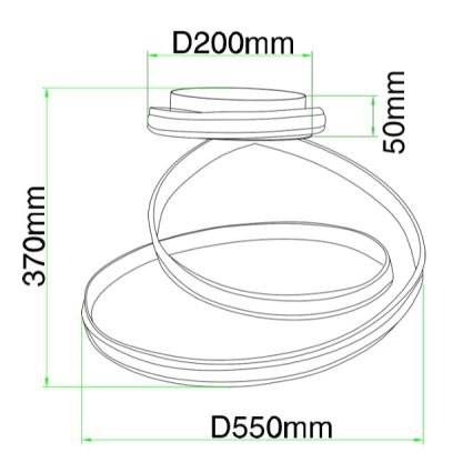 Ondaluce - LED griestu gaismeklis VUELTA LED/37W/230V ar regulējamu spilgtumu Ø 55 cm balts