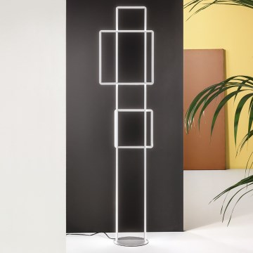 Ondaluce - LED regulējamā grīdas lampa DOWEL LED/77W/230V sudraba krāsā