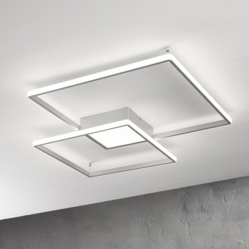 Ondaluce - LED regulējama griestu lampa DOWEL LED/60W/230V 75x75 cm sudraba
