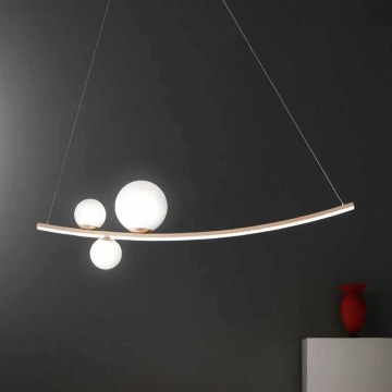 Ondaluce - LED regulējama lustra uz troses ALTALENA LED/48W/230V zeltaina/balta