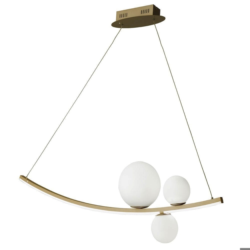 Ondaluce - LED regulējama lustra uz troses ALTALENA LED/48W/230V zeltaina/balta