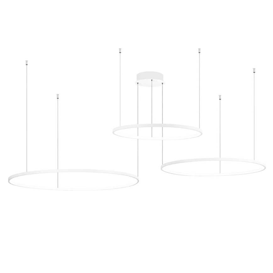 Ondaluce - LED dimmējama piekaramā lustra uz troses SOEL LED/28W/230V + LED/38W + LED/47W 3000/4000K Ø 100/80/60 cm balta