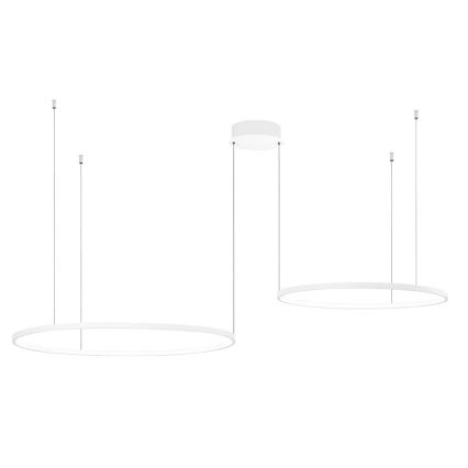 Ondaluce - LED dimmējama lustra uz kabeļa SOEL LED/28W/230V + LED/38W 3000/4000K Ø 80/60 cm balta