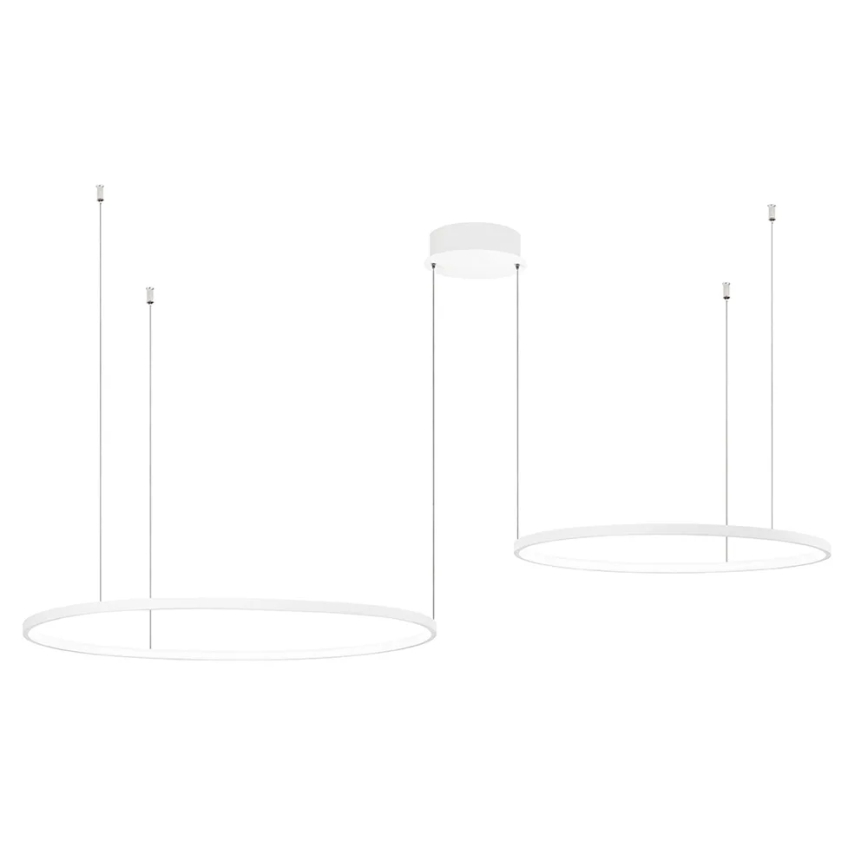 Ondaluce - regulējama LED pakaramā lustra uz kabeļa SOEL LED/28W/230V + LED/38W Ø 80/60 cm balta