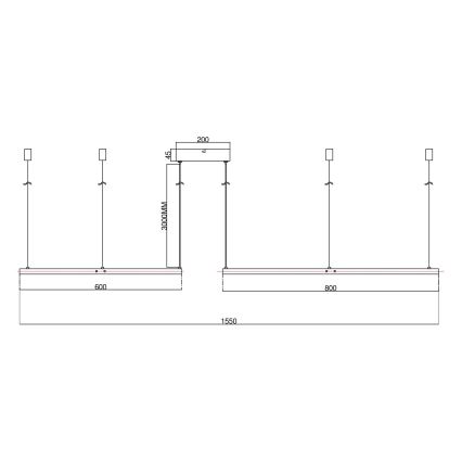 Ondaluce - regulējama LED pakaramā lustra uz kabeļa SOEL LED/28W/230V + LED/38W Ø 80/60 cm balta