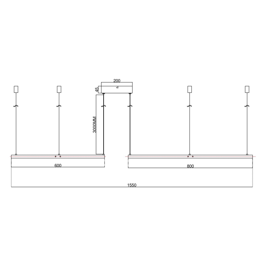 Ondaluce - regulējama LED pakaramā lustra uz kabeļa SOEL LED/28W/230V + LED/38W Ø 80/60 cm balta