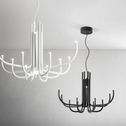 Ondaluce - LED regulējama piekaramā lustra uz stieples NOUVEAU LED/35W/230V Ø78 cm melna
