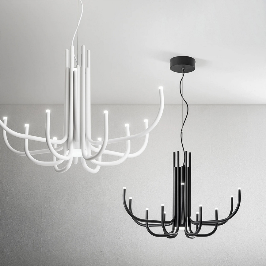 Ondaluce - LED regulējama piekaramā lustra uz stieples NOUVEAU LED/35W/230V Ø78 cm melna