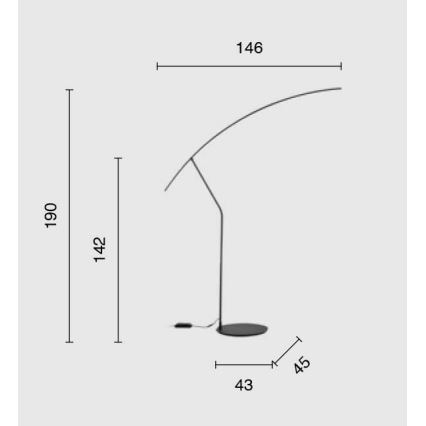Ondaluce - LED regulējamā stāvlampa FOLAGA LED/30W/230V 190 cm melna