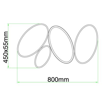 Ondaluce - LED regulējams griestu gaismeklis RICE LED/34W/230V 45x80 cm zelta