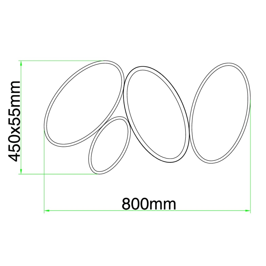 Ondaluce - LED regulējams griestu gaismeklis RICE LED/34W/230V 45x80 cm zelta