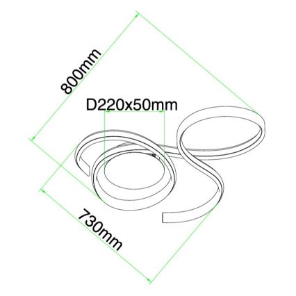 Ondaluce - LED regulējams sienas gaismeklis TWIST LED/57W/230V balts