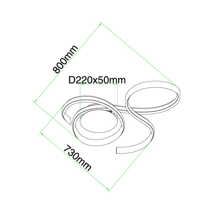 Ondaluce - LED regulējams sienas gaismeklis TWIST LED/57W/230V balts