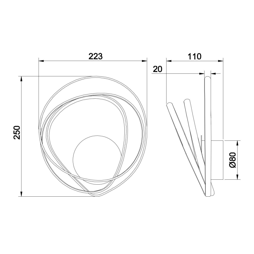 Ondaluce - LED sienas gaismeklis GOLDEN LED/23W/230V zelta krāsā