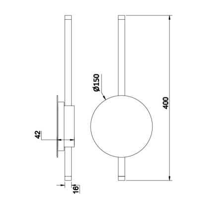 Ondaluce - LED sienas gaismeklis JAMES LED/16W/230V ar regulējamu spilgtumu, melns