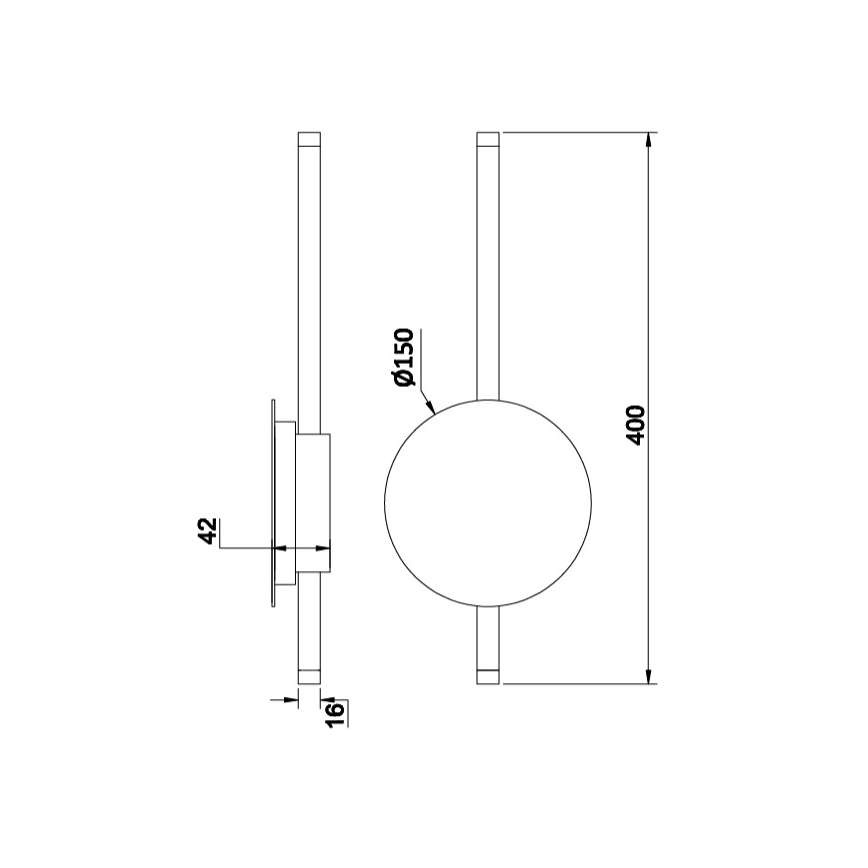 Ondaluce - LED sienas gaismeklis JAMES LED/16W/230V ar regulējamu spilgtumu, melns